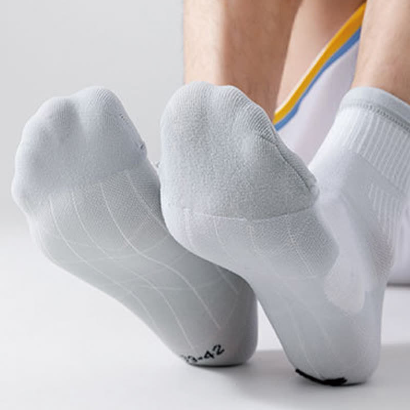 Solid Color Breathable Sports Ankle Compression Socks(5 Pairs) - image 5