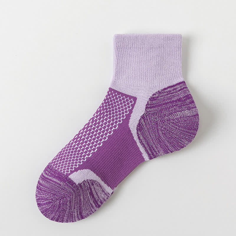 Color-Blocking Breathable Sports Ankle Compression Socks(5 Pairs) - Purple - EU36-41(U3-7.5) - image 4