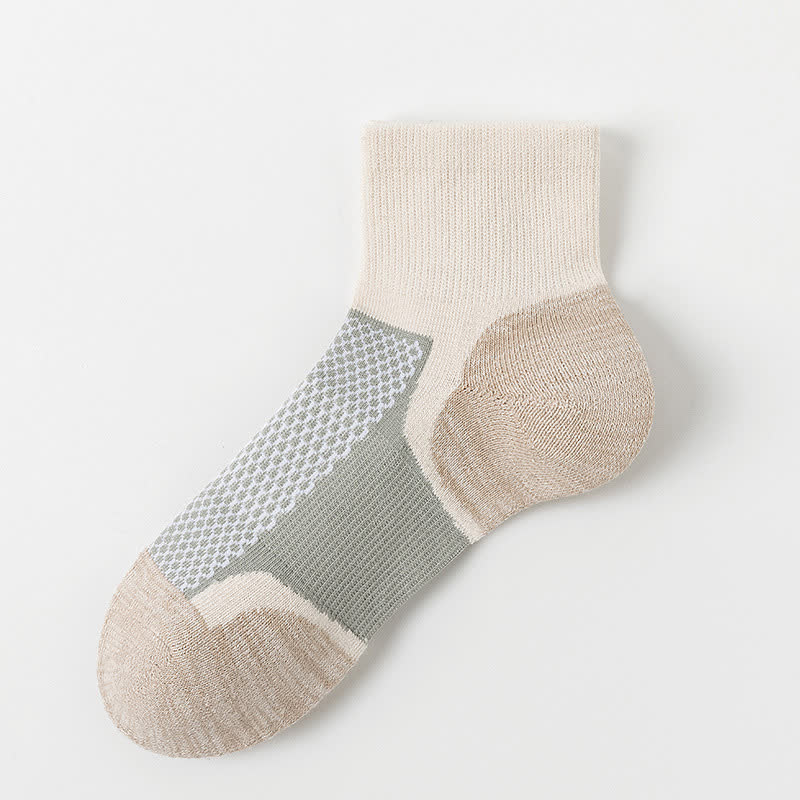 Color-Blocking Breathable Sports Ankle Compression Socks(5 Pairs) - Khaki - EU36-41(U3-7.5) - image 10