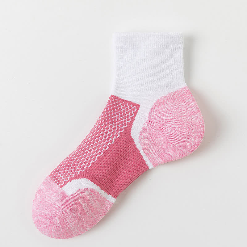 Color-Blocking Breathable Sports Ankle Compression Socks(5 Pairs) - White - EU36-41(U3-7.5) - image 11