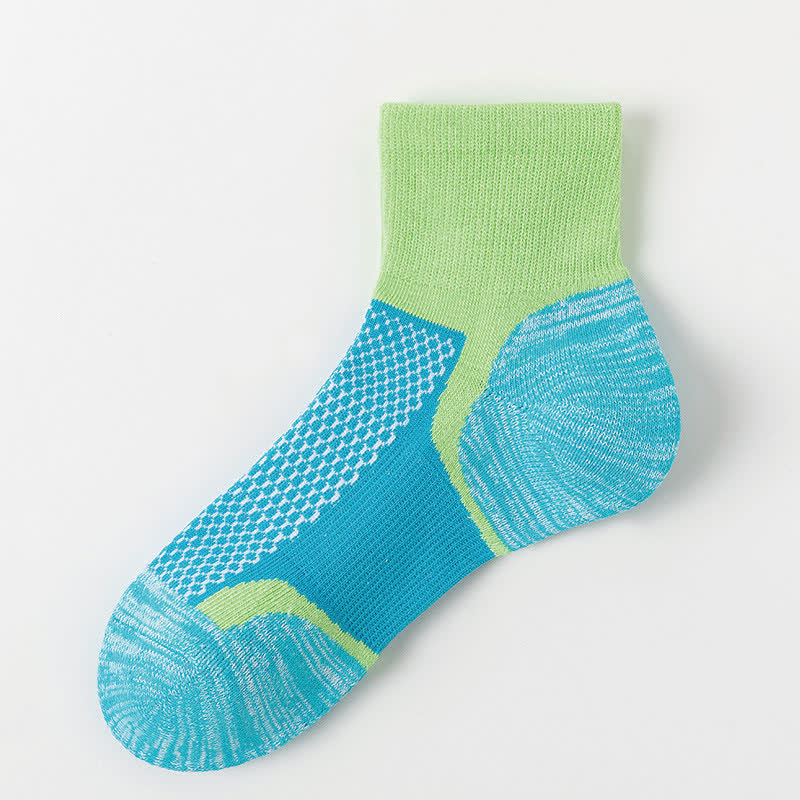 Color-Blocking Breathable Sports Ankle Compression Socks(5 Pairs) - Green - EU36-41(U3-7.5) - image 6