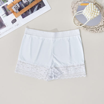 High Waist Lace Comfy Boyshort(2 Packs) - White - 4XL - image 4