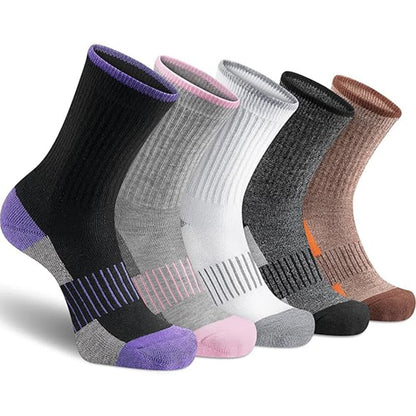 Striped Color-Block Moisture-Wicking Compression Socks(5 Pairs) - Set A - EU37-46(US4-12) - image 2