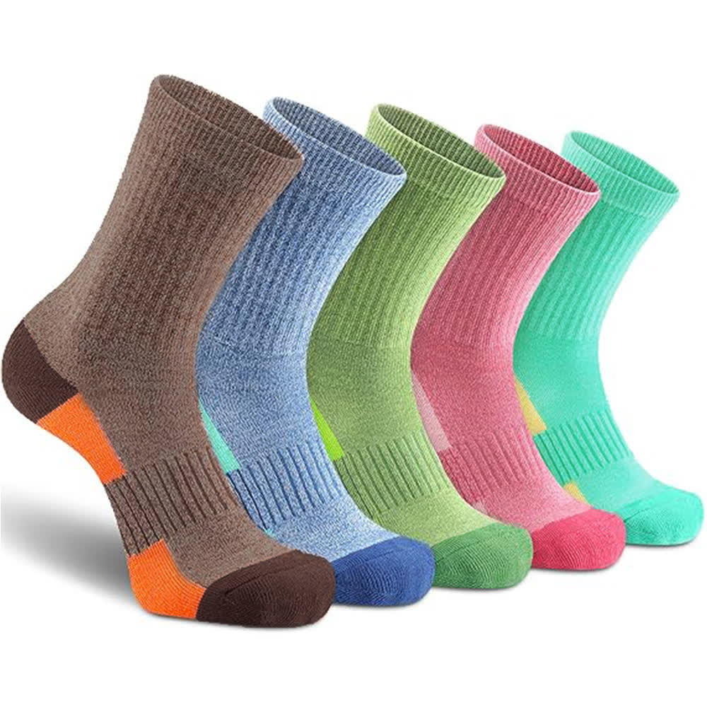 Striped Color-Block Moisture-Wicking Compression Socks(5 Pairs) - Set C - EU37-46(US4-12) - image 4