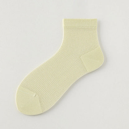 Lightweight Mesh Breathable Solid-Color Ankle Socks(8 Pairs) - Light Green - EU36-40(US3-7) - image 5