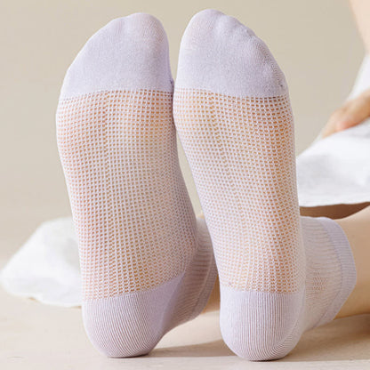 Lightweight Mesh Breathable Solid-Color Ankle Socks(8 Pairs) - image 8