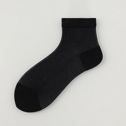Lightweight Mesh Breathable Solid-Color Ankle Socks(8 Pairs) - Black - EU36-40(US3-7) - image 19