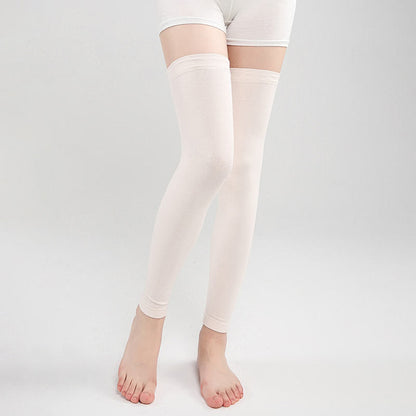 Modal Thin Silicone Non-Slip Thigh Sleeves - Beige - XL - image 7