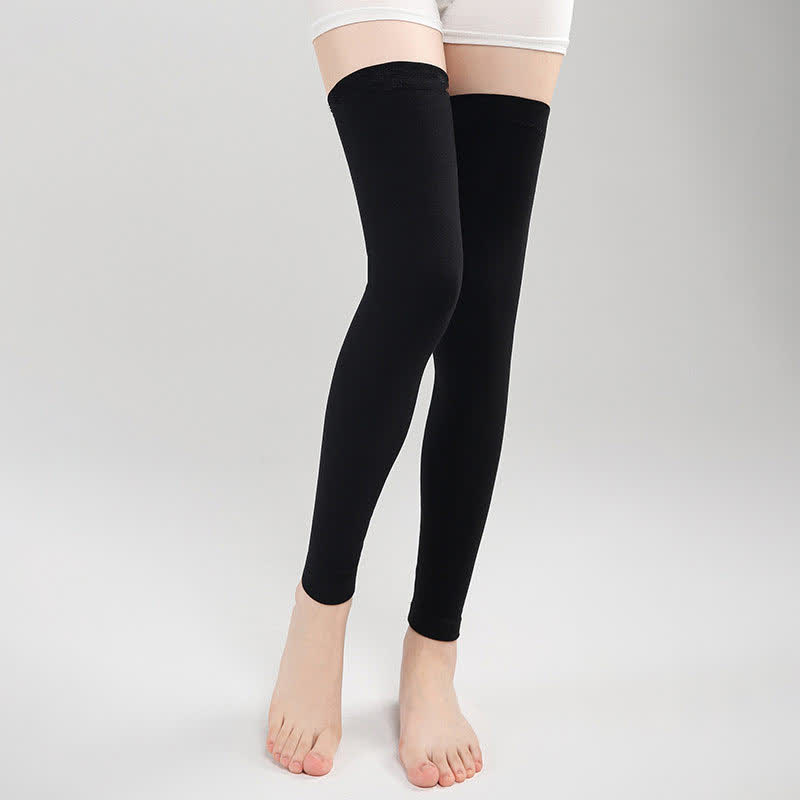 Modal Thin Silicone Non-Slip Thigh Sleeves - Black - XL - image 0