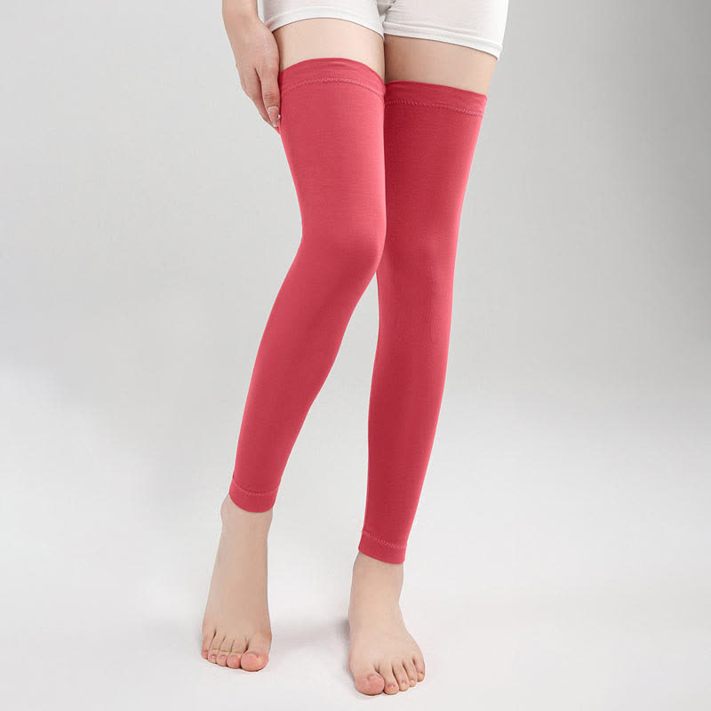 Modal Thin Silicone Non-Slip Thigh Sleeves - Pink - XL - image 9