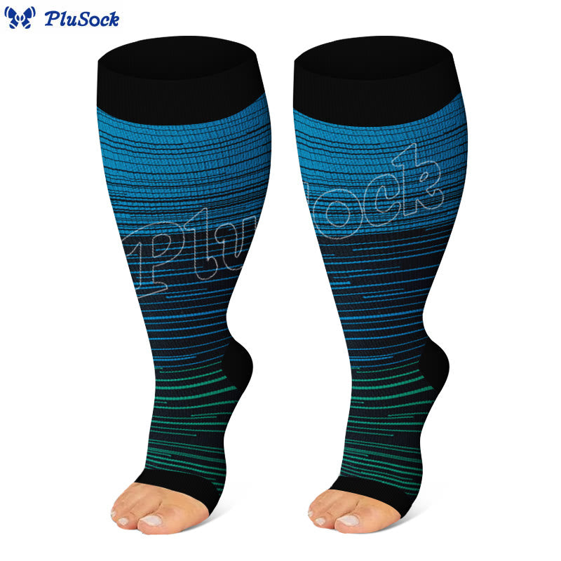 Plus Size Open Toe Compression Socks - image 4