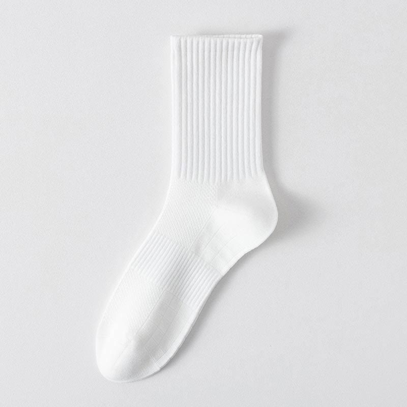 Solid Color Breathable Sports Socks(6 Pairs) - Beige - EU43-48(US9-13) - image 14