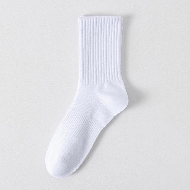 Solid Color Breathable Sports Socks(6 Pairs) - White - EU43-48(US9-13) - image 12