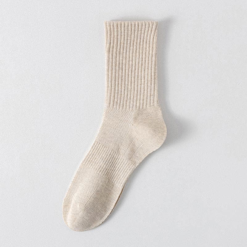 Solid Color Breathable Sports Socks(6 Pairs) - Apricot - EU43-48(US9-13) - image 19