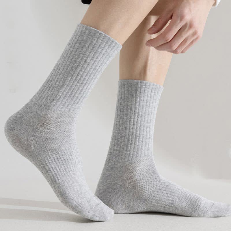 Solid Color Breathable Sports Socks(6 Pairs) - image 16