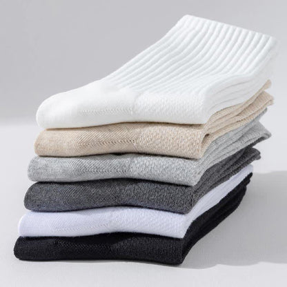 Solid Color Breathable Sports Socks(6 Pairs) - image 2