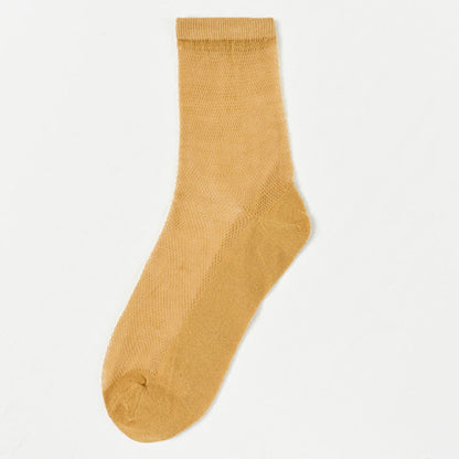 Ultra-thin Breathable Solid Color Mesh Socks(8 Pairs)