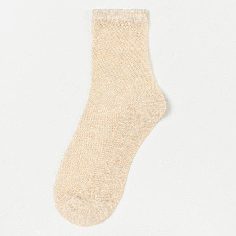 Ultra-thin Breathable Solid Color Mesh Socks(8 Pairs)