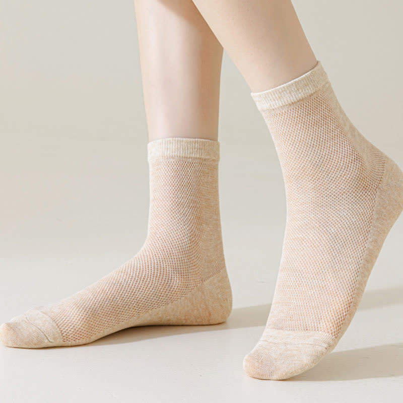Ultra-thin Breathable Solid Color Mesh Socks(8 Pairs)