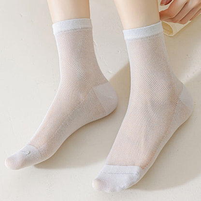 Ultra-thin Breathable Solid Color Mesh Socks(8 Pairs)