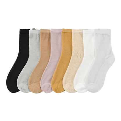 Ultra-thin Breathable Solid Color Mesh Socks(8 Pairs)