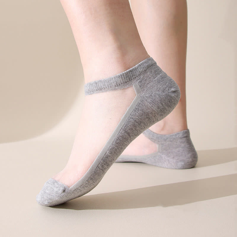 Solid Color Seamless Breathable Invisible Socks(5 Pairs)