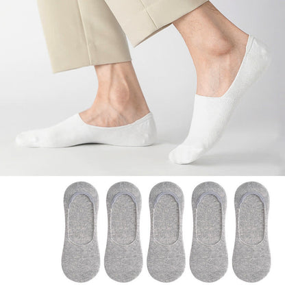 Cotton Invisible Socks(5 Pairs) - Light Gray - EU45-50(US11-15) - image 12