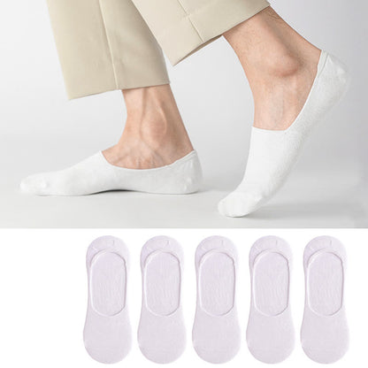 Cotton Invisible Socks(5 Pairs) - White - EU45-50(US11-15) - image 8