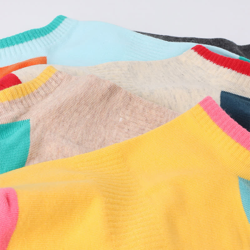 Cotton Colorful Sweat Absorbent Invisible Socks(6 Pairs)