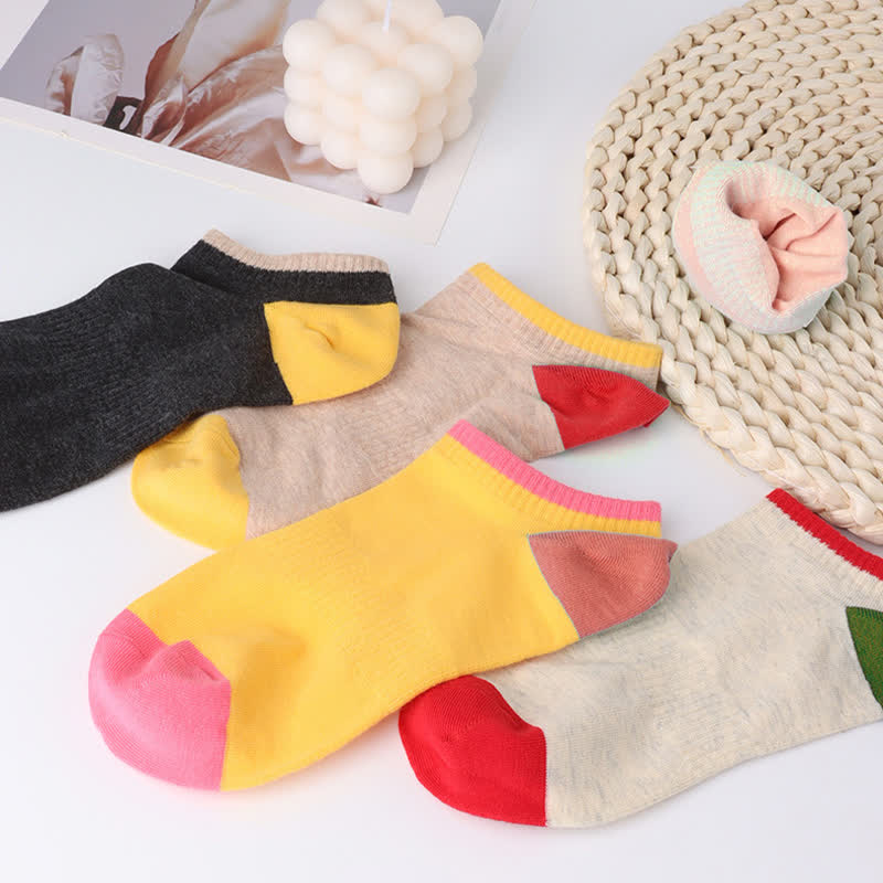 Cotton Colorful Sweat Absorbent Invisible Socks(6 Pairs)