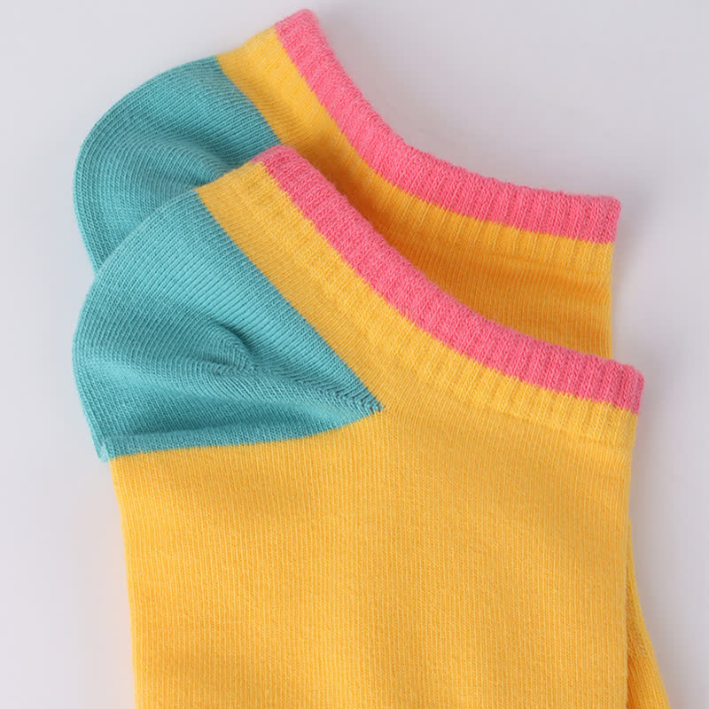 Cotton Colorful Sweat Absorbent Invisible Socks(6 Pairs)