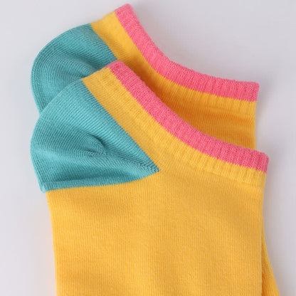 Cotton Colorful Sweat Absorbent Invisible Socks(6 Pairs)