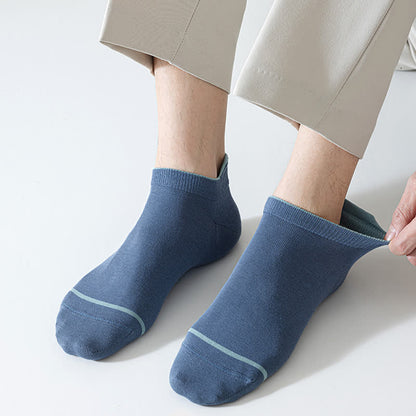 Solid Color Cotton Thin Absorbent Socks(5 Pairs)