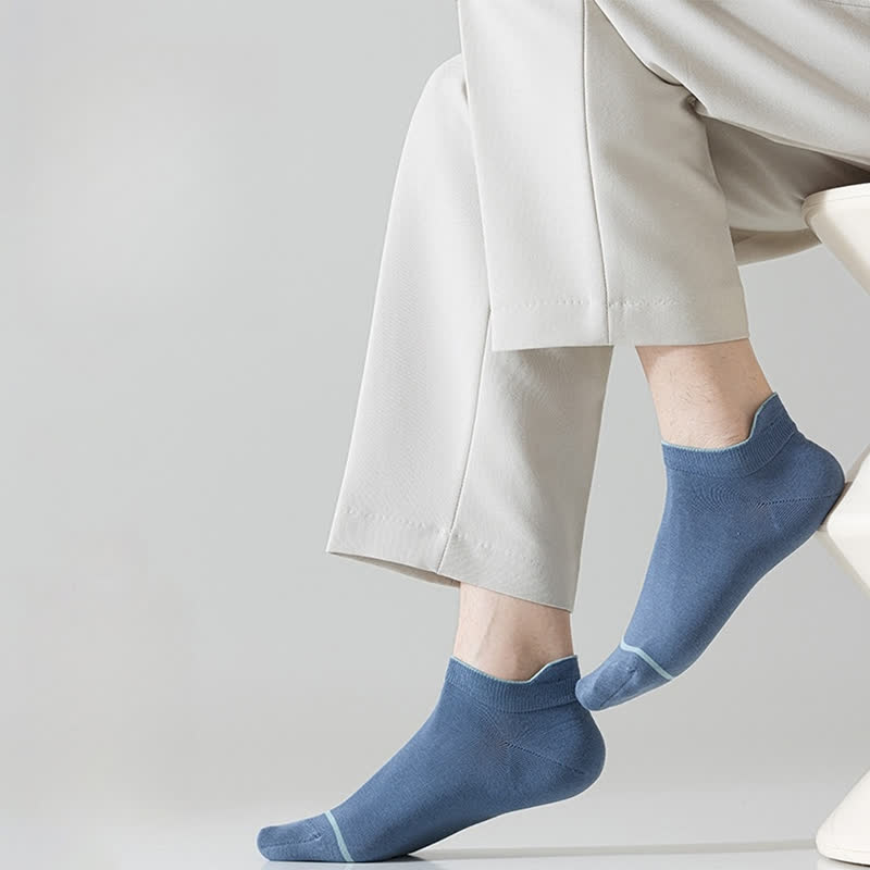 Solid Color Cotton Thin Absorbent Socks(5 Pairs)
