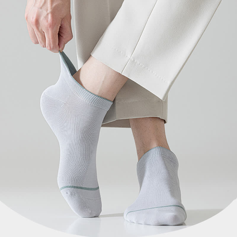 Solid Color Cotton Thin Absorbent Socks(5 Pairs)