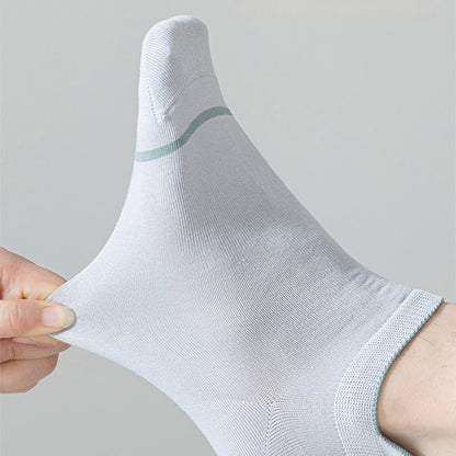 Solid Color Cotton Thin Absorbent Socks(5 Pairs)