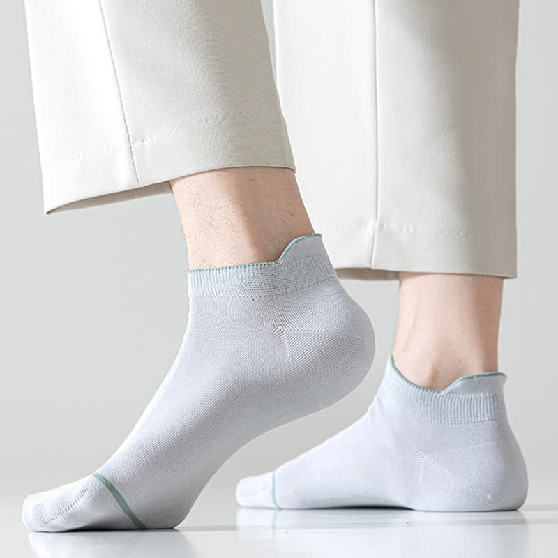 Solid Color Cotton Thin Absorbent Socks(5 Pairs)