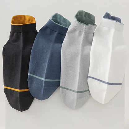Solid Color Cotton Thin Absorbent Socks(5 Pairs)