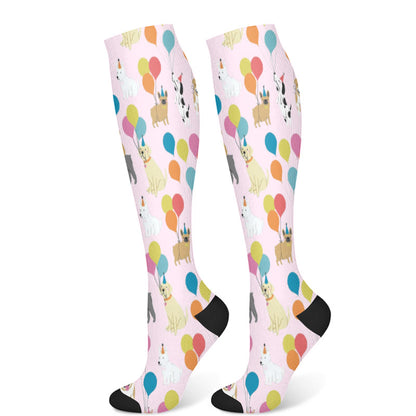 Balloon Dachshund Cat Compression Socks(3 Pairs) - Light Pink(1 Pair) - S/M - image 8