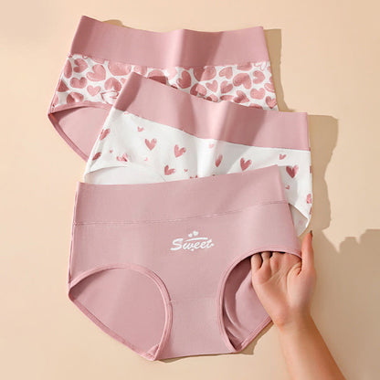 Love Print High Waist Cotton Brief(3 Packs) - image 1