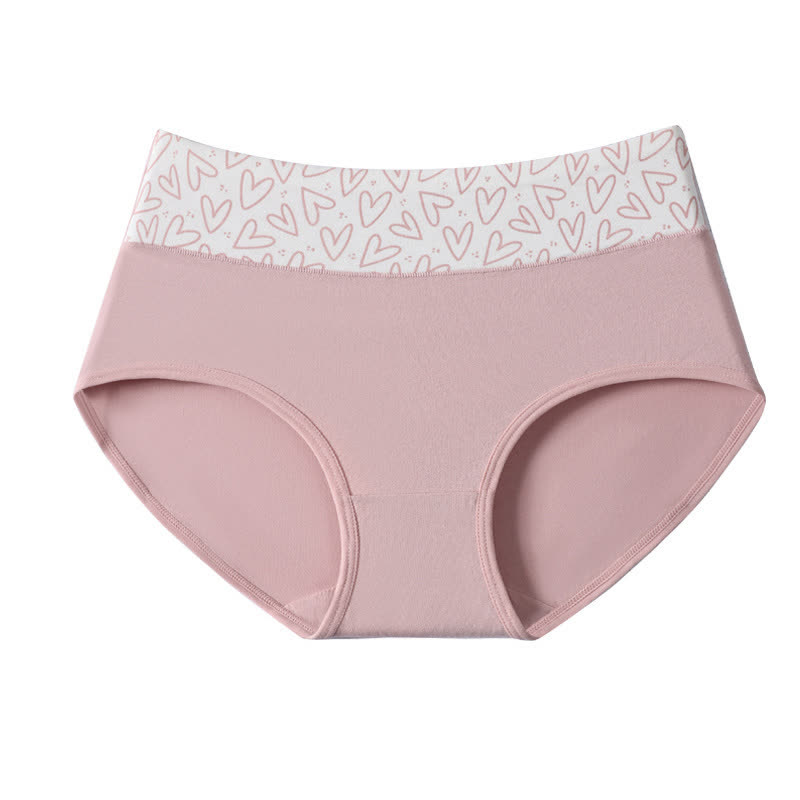 Love Print High Waist Cotton Brief(3 Packs) - D - 4XL - image 7