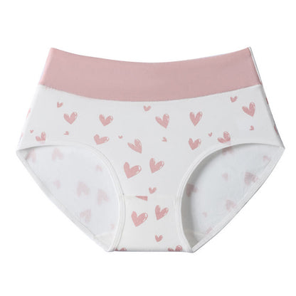 Love Print High Waist Cotton Brief(3 Packs)