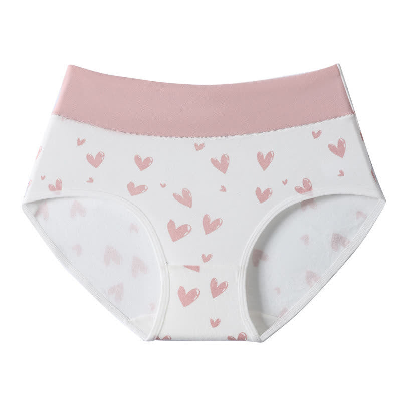 Love Print High Waist Cotton Brief(3 Packs) - C - 4XL - image 6