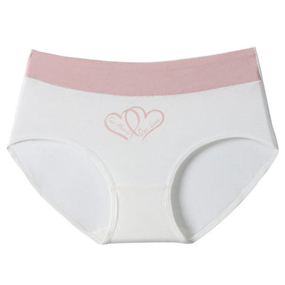 Love Print High Waist Cotton Brief(3 Packs)