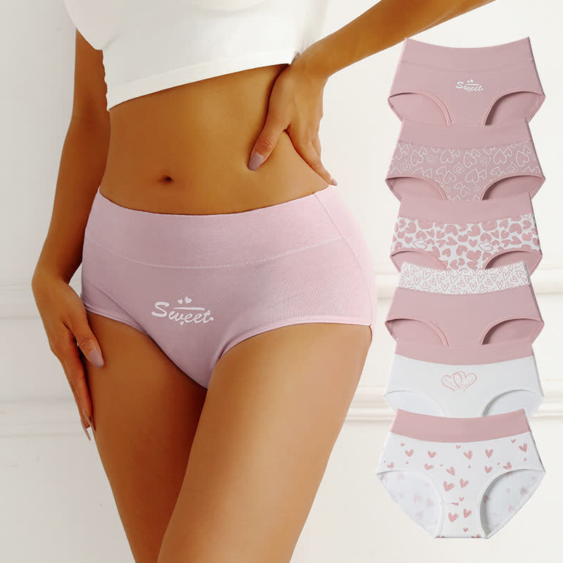 Love Print High Waist Cotton Brief(3 Packs) - image 0