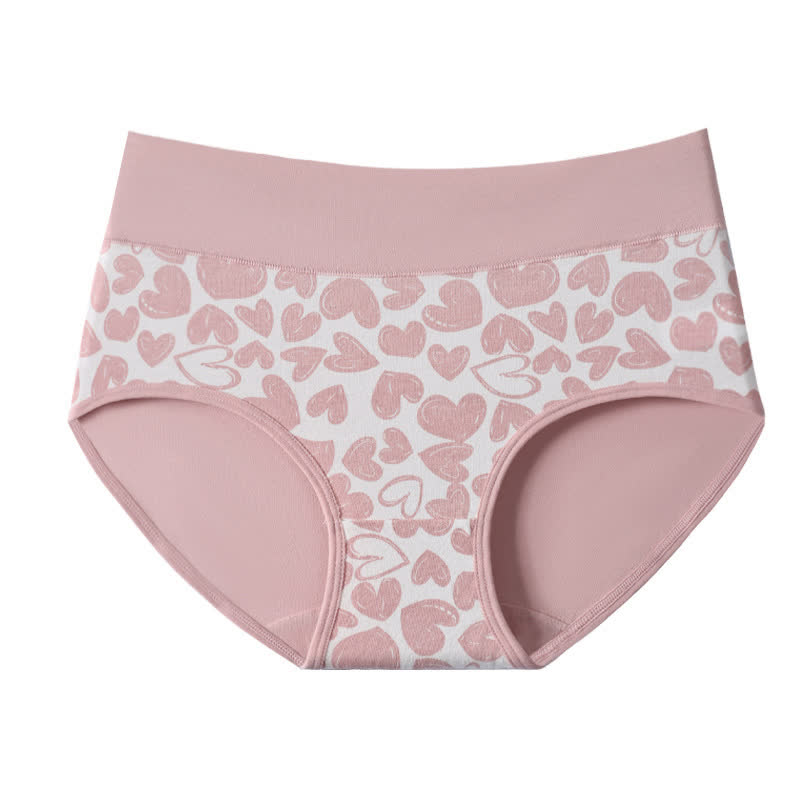 Love Print High Waist Cotton Brief(3 Packs) - A - 4XL - image 4