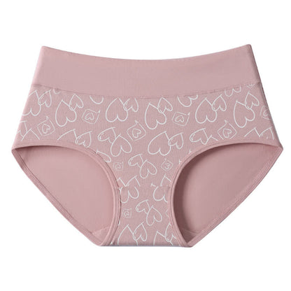 Love Print High Waist Cotton Brief(3 Packs)