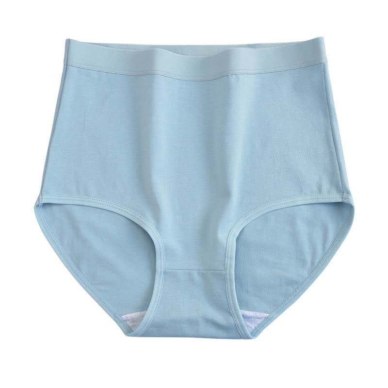 Solid Color High Waist Breathable Soft Cotton Brief(3 Packs) - Blue - 3XL - image 4