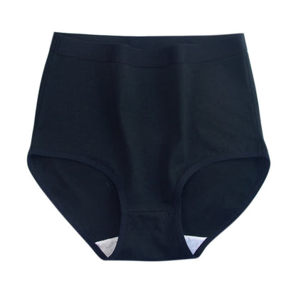 Solid Color High Waist Breathable Soft Cotton Brief(3 Packs) - Black - 3XL - image 10