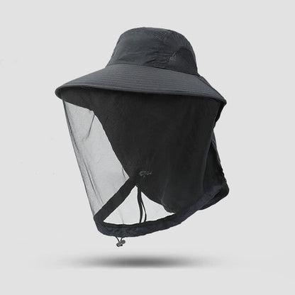 Sun-Protective Breathable Wide-Brim Bucket Hat - Black - One Size - image 4